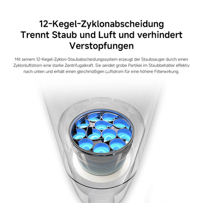 Xiaomi G20 Max Kabellos, 25.000 Pa/180 AW, Zyklon-Technologie, beutellos, bis 60 Min Laufzeit, für Tierhaare, Auto, Teppich & Hartboden